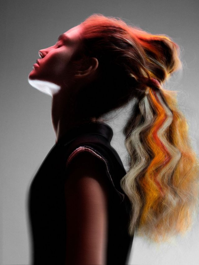 Bolt Collection Hair concept and execution: Angelo Seminara Hair colour: Angelo Seminara and Takashi Kurokawa using Elumen by Goldwell Photographer: Txema Yeste Make-up artist: Daniel Kolaric