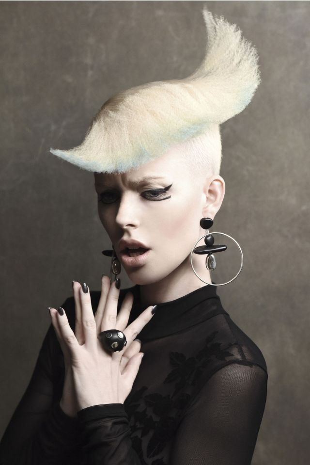 Name of entrant: Bill Tsiknaris Name of collection: Zink Category: QLD Hairdresser of the Year Colourist: Chris Tsiknaris Photographer: David Mannah Make Up Artist: Luana Cosia Stylist: Lydia-Jane Saunders